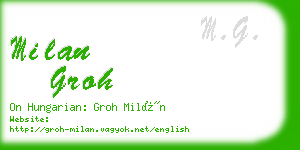 milan groh business card